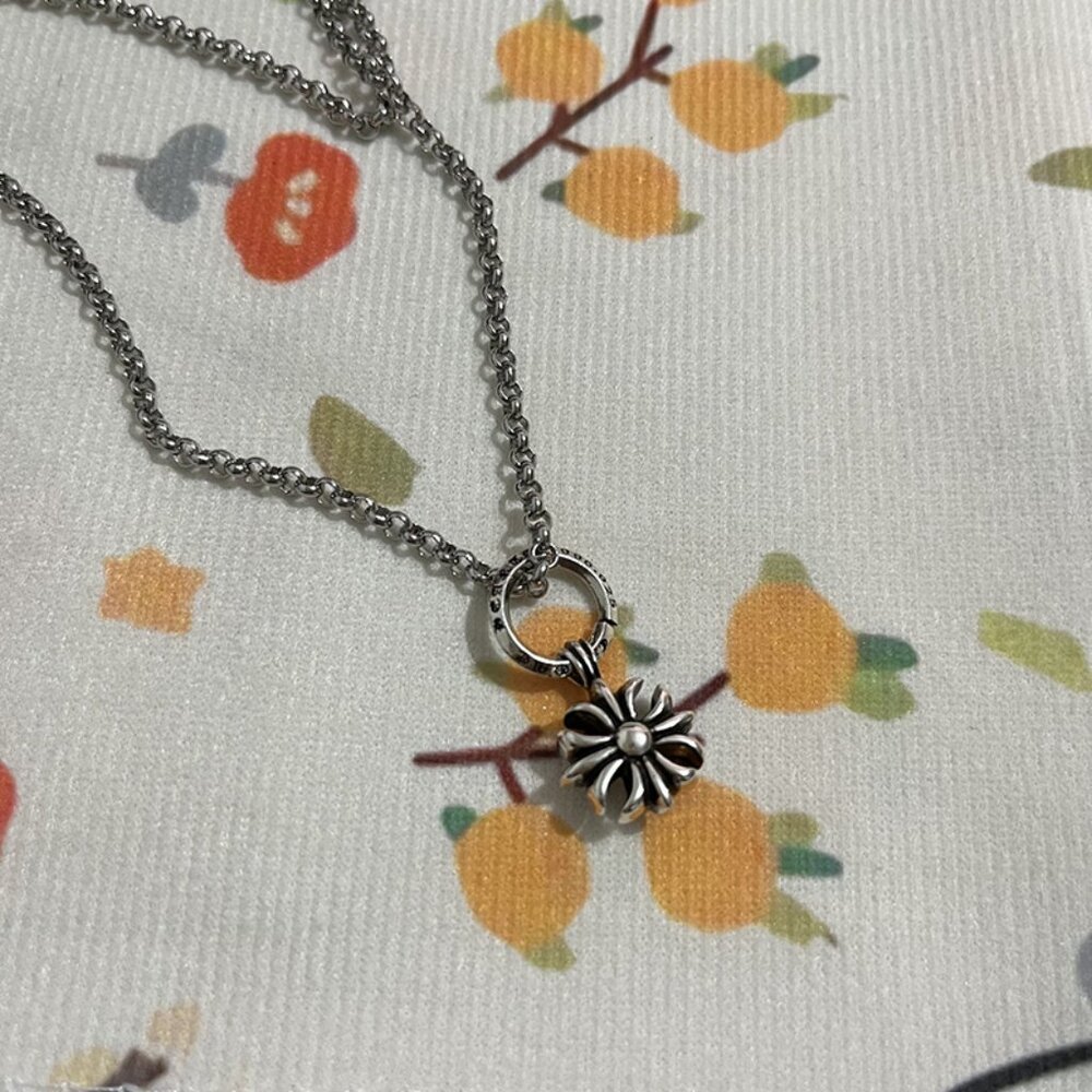 Chrome Hearts Cross Pattern Sterling Silver Necklace